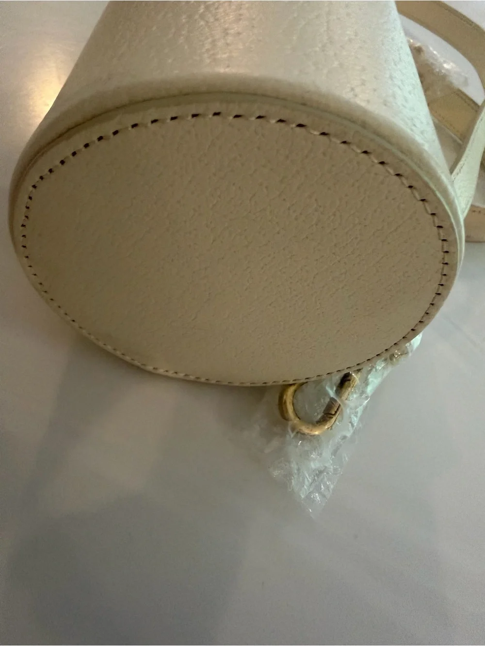 Versace cream leather